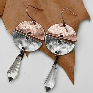 Crystal Water-drop Rose Gold Earrings